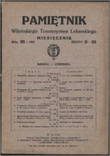 Pamiętnik Wileńskiego Towarzystwa Lekarskiego 1927, R. 3 z. 2-3