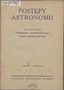 Postępy Astronomii 1955, T. 3 z. 1