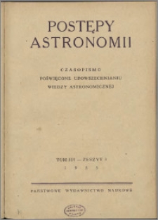 Postępy Astronomii 1955, T. 3 z. 3
