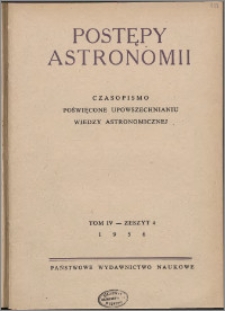 Postępy Astronomii 1956, T. 4 z. 4