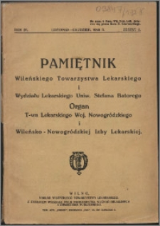 Pamiętnik Wileńskiego Towarzystwa Lekarskiego 1928, R. 4 z. 6