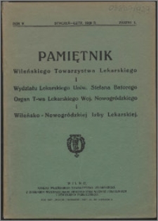 Pamiętnik Wileńskiego Towarzystwa Lekarskiego 1929, R. 5 z. 1