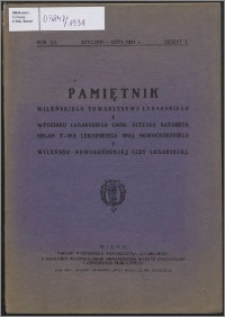 Pamiętnik Wileńskiego Towarzystwa Lekarskiego 1931, R. 7 z. 1