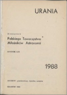 Urania 1988, R. 59 - indeksy
