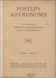 Postępy Astronomii 1959, T. 7 z. 1