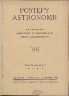 Postępy Astronomii 1959, T. 7 z. 2
