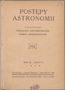 Postępy Astronomii 1959, T. 7 z. 4