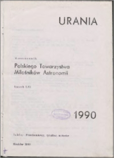 Urania 1990, R. 61 - indeksy