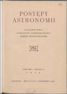 Postępy Astronomii 1960, T. 8 z. 2