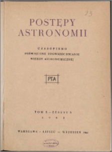 Postępy Astronomii 1962, T. 10 z. 3