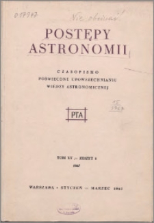 Postępy Astronomii 1967, T. 15 z. 1