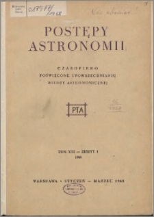 Postępy Astronomii 1968, T. 16 z. 1