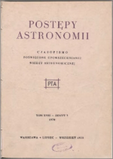 Postępy Astronomii 1970, T. 18 z. 3