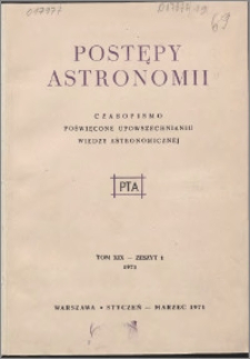 Postępy Astronomii 1971, T. 19 z. 1