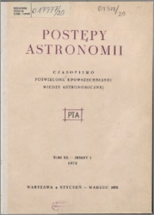 Postępy Astronomii 1972, T. 20 z. 1
