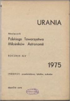 Urania 1975, R. 46 - indeksy