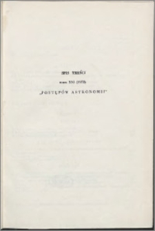 Postępy Astronomii 1973, T. 21 - spis treści