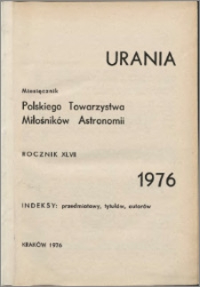 Urania 1976, R. 47 - indeksy