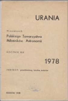 Urania 1978, R. 49 - indeksy