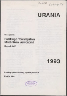 Urania 1993, R. 64 - indeksy