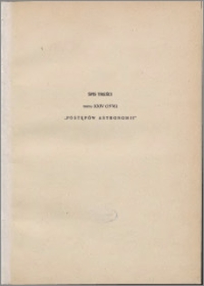 Postępy Astronomii 1976, T. 24 - spis treści