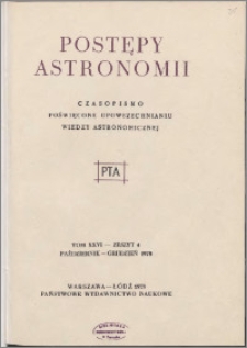 Postępy Astronomii 1978, T. 26 z. 4