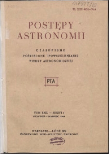 Postępy Astronomii 1981, T. 29 z. 1