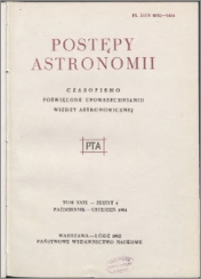 Postępy Astronomii 1981, T. 29 z. 4