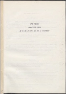 Postępy Astronomii 1981, T. 29 - spis treści