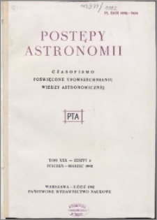 Postępy Astronomii 1982, T. 30 z. 1