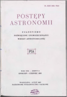 Postępy Astronomii 1982, T. 30 z. 2