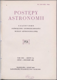 Postępy Astronomii 1982, T. 30 z. 3/4
