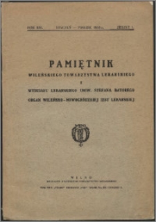 Pamiętnik Wileńskiego Towarzystwa Lekarskiego 1938, R. 14 z. 1