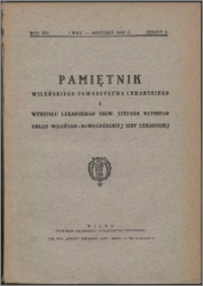 Pamiętnik Wileńskiego Towarzystwa Lekarskiego 1938, R. 14 z. 3