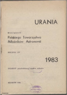 Urania 1983, R. 54 - indeksy
