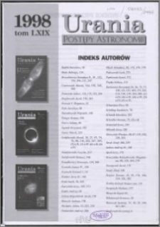 Urania - Postępy Astronomii 1998, T. 69 - indeksy