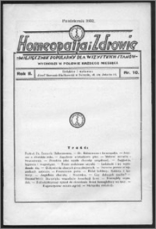 Homeopatja i Zdrowie 1932, R. 2, nr 10