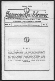 Homeopatja i Zdrowie 1935, R. 5, nr 3