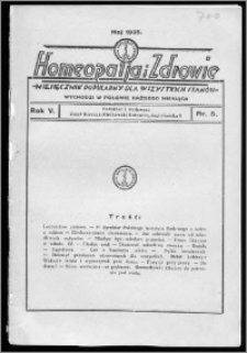 Homeopatja i Zdrowie 1935, R. 5, nr 5