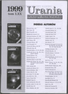Urania - Postępy Astronomii 1999, T. 70 - indeksy