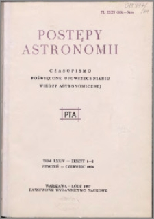 Postępy Astronomii 1986, T. 34 z. 1/2