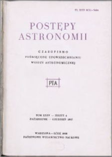 Postępy Astronomii 1987, T. 35 z. 4