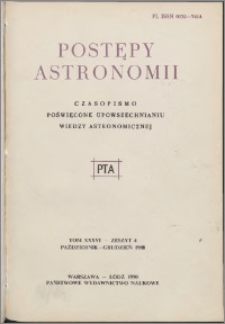Postępy Astronomii 1988, T. 36 z. 4