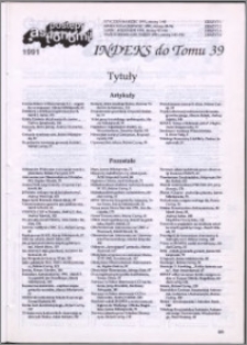 Postępy Astronomii 1991, T. 39 - indeks