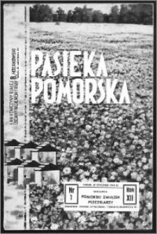 Pasieka Pomorska 1938, R. 12, nr 1