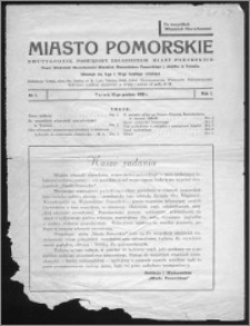 Miasto Pomorskie 1938, R. 1, nr 1