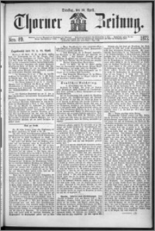 Thorner Zeitung 1872, Nro. 89 + Extra Beilage