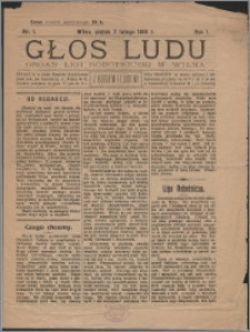 Głos Ludu 1919, R. 1 nr 1