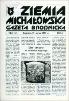 Ziemia Michałowska : Gazeta Brodnicka R. 1991, Nr 3 (15)