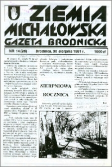 Ziemia Michałowska : Gazeta Brodnicka R. 1991, Nr 14 (26)